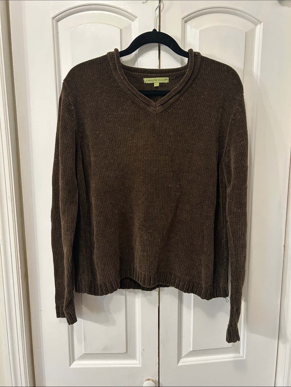Carolyn Taylor Chocolate Brown V-Neck Sweater